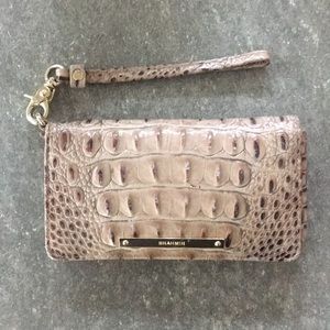 Brahmin Croc Embossed Leather Wallet